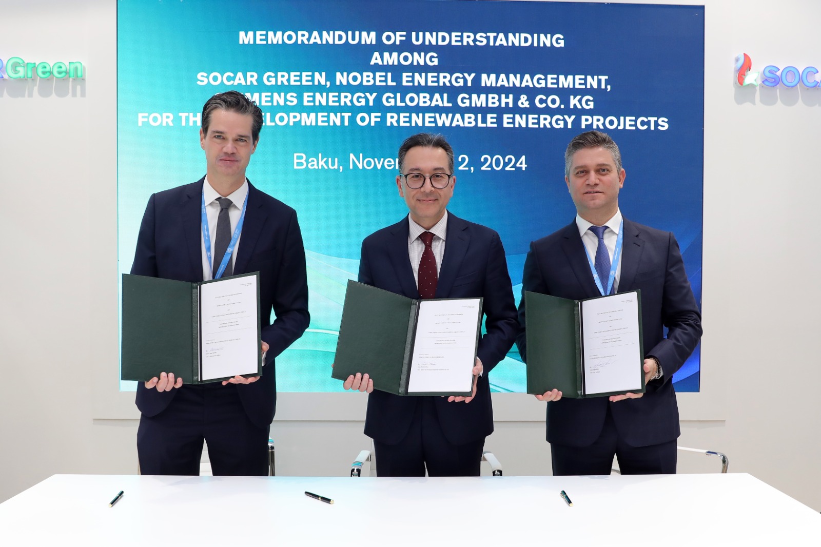 SOCAR Green, Siemens Energy, and Nobel Energy are partnering for development of Renewable Energy Projects